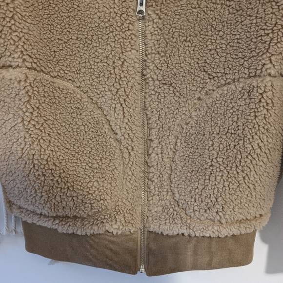 Teddy Bomber Jacket, Wilfred Free, Beige, Small - Picture 4 of 7